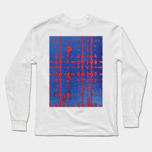 Deconstructed Blue and Red Long Sleeve T-Shirt